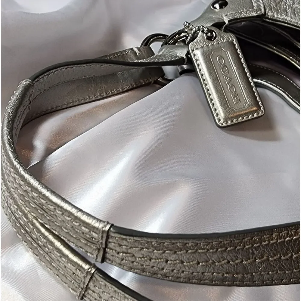 Coach Soho Silver Gray Signature Hobo Bag